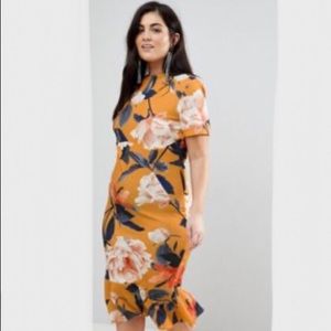 ASOS Curve t-shirt plus size floral dress midi